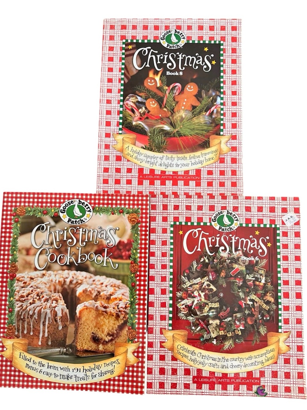 Gooseberry Patch Christmas Holiday Cookbook Lot of 3 Books 6 8 Paperback